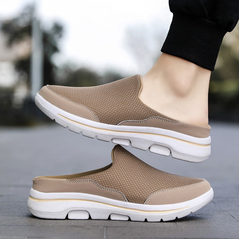 Stylish Quality Men Casual Mules All-match Large Size Flats Shoes Anti-skid Slip and soft Breathable