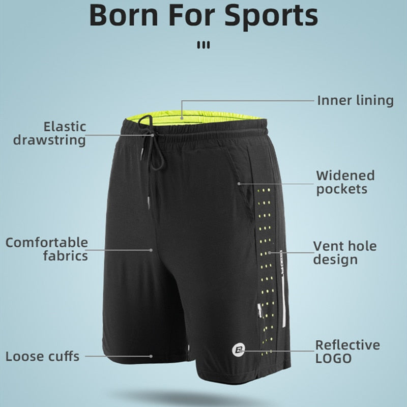 Running Shorts Unisex Clothing Exercise Gym Shorts, Jogging Fitness Breathable and Cycling sports