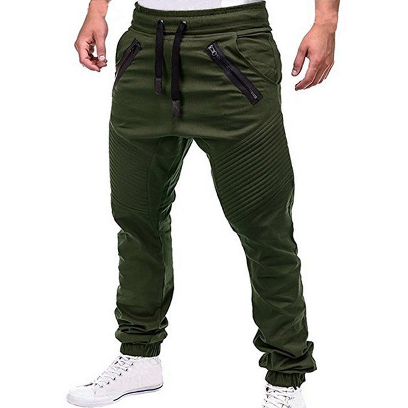 Men Casual Joggers Pants Solid Thin Cargo Sweatpants