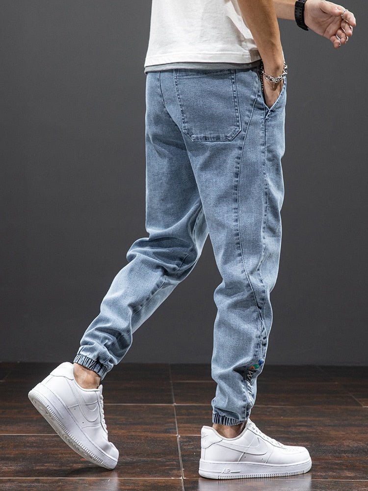 Spring Summer Black Blue Cargo Jeans Men Streetwear Denim Baggy Jogger Pants for Men