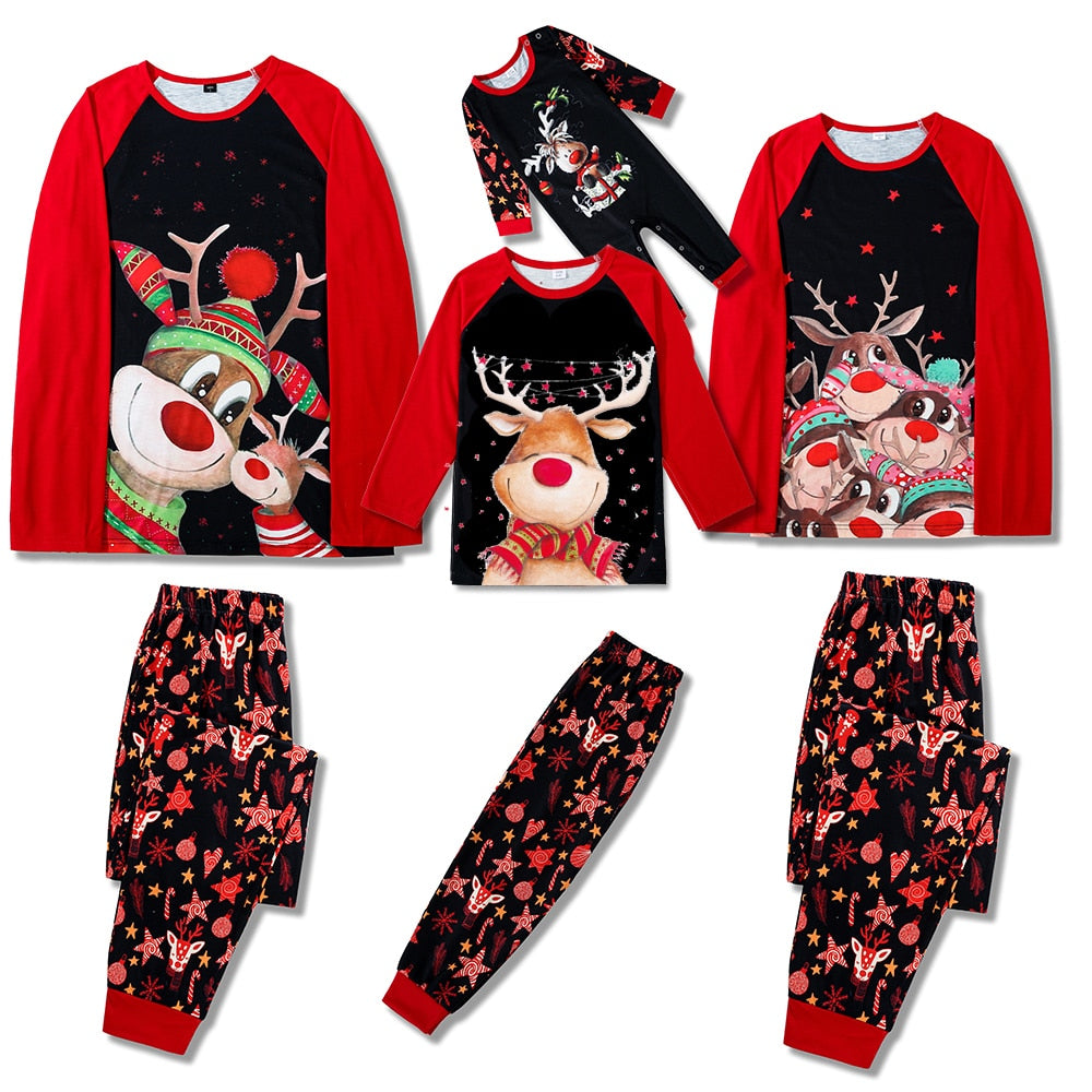 Christmas and New Year's family Matching Outfits  for  Mother, Father, Kids , Baby and dog Dog C