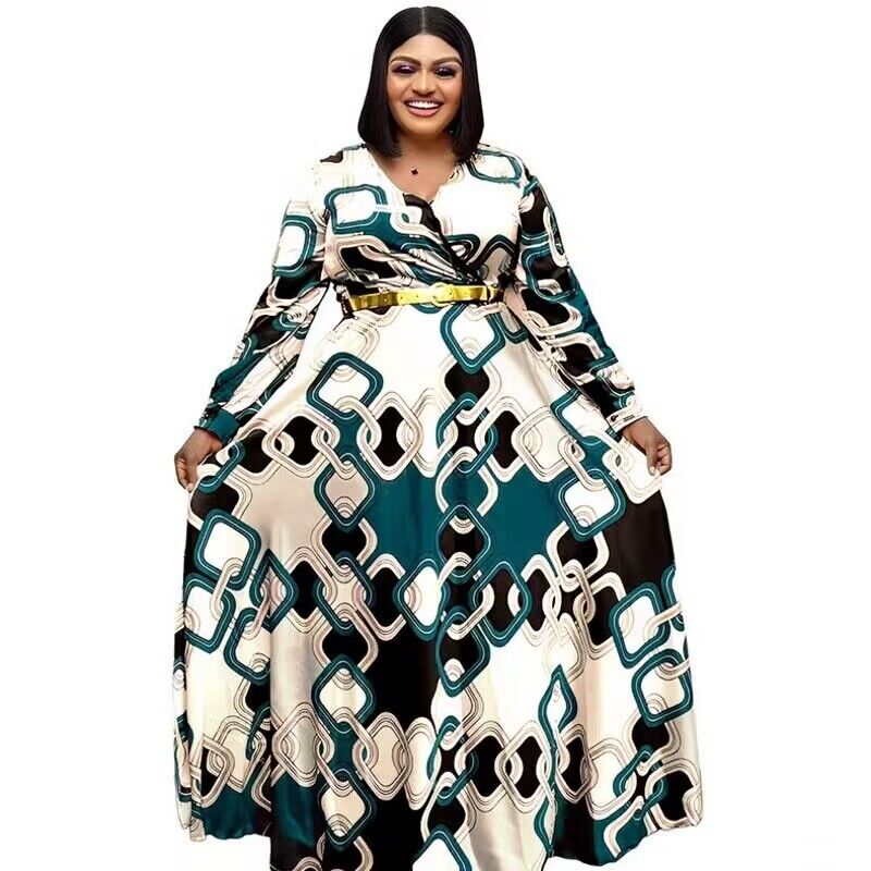 Elegant African Dresses Muslim Fashion Abayas Dashiki Robe Kaftan Long Maxi Dress for Women.