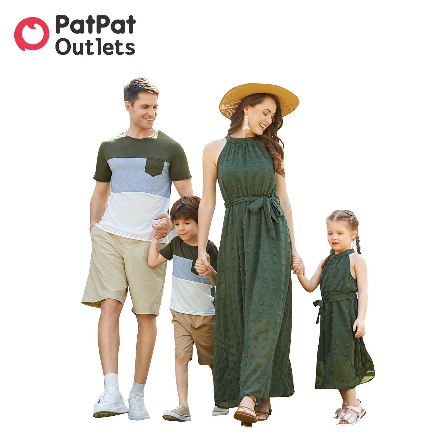 Mother, father,  Kids Family Matching Dress Outfits Summer  Short-sleeve T-shirts  Clothing Set