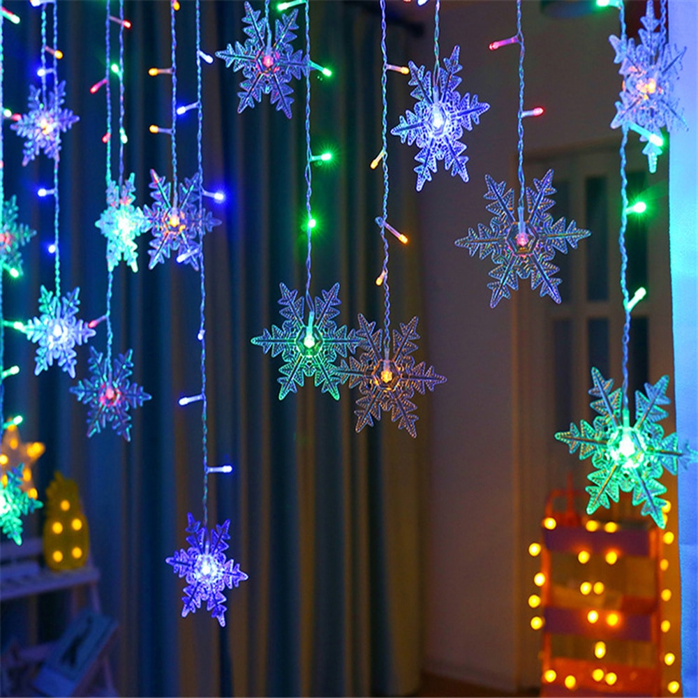 Snowflake LED Light Christmas Tree  Fairy Lights  Decorations for Home