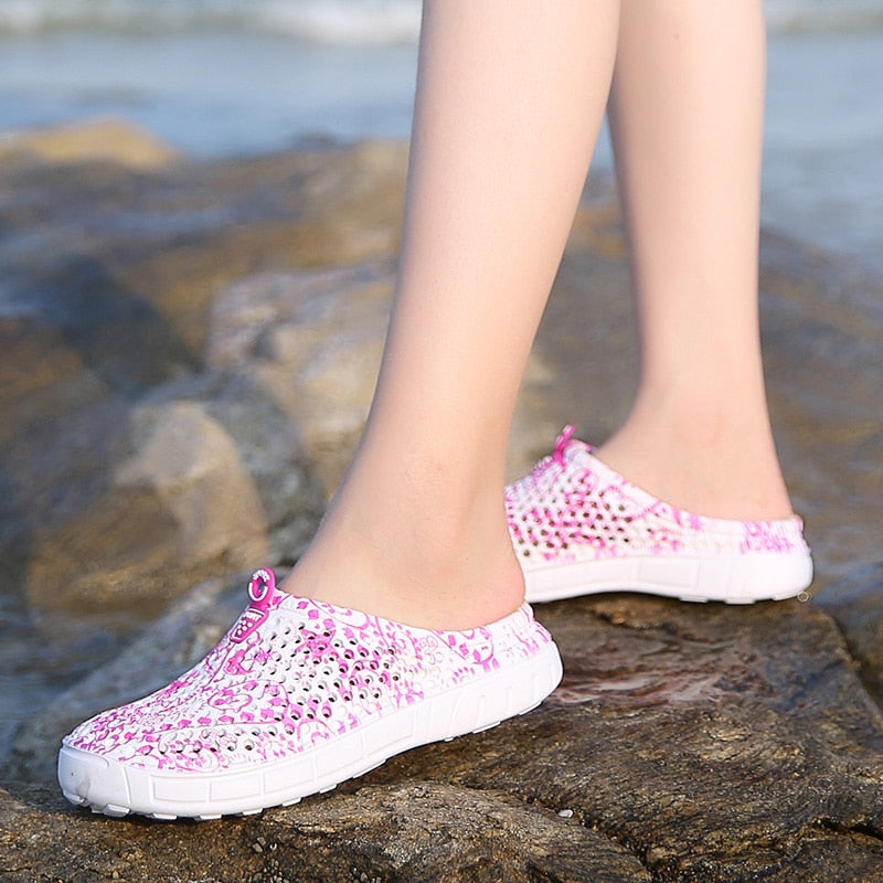 Fashion Ladies Beach Breathable Mesh Slippers Slippery Clogs Shoes