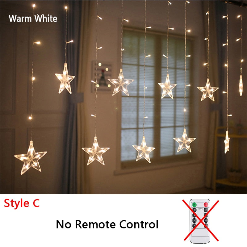 String Light Fairy Curtain Lights for Christmas and new year Holiday  Decorations