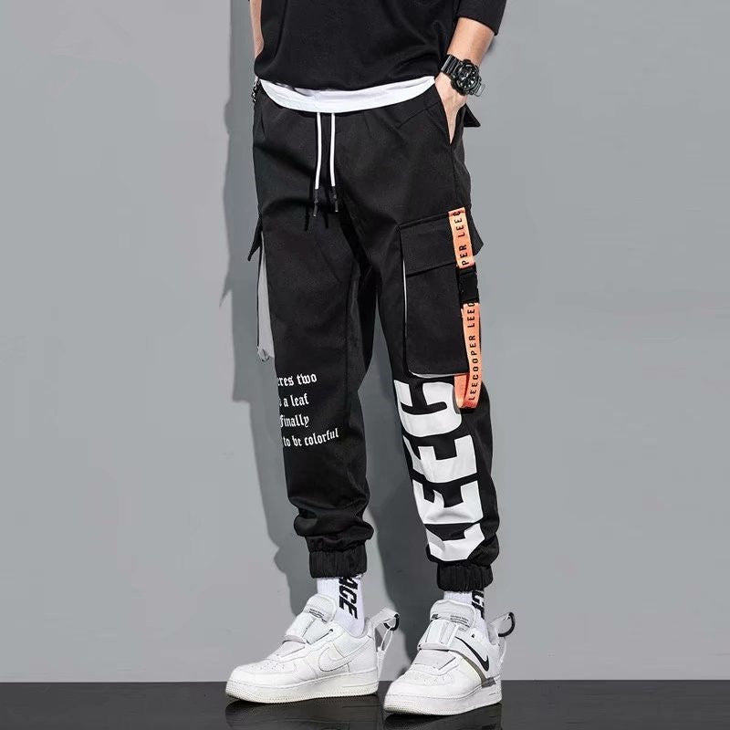 Hip Hop Cargo Pants Men's Streetwear Cotton Joggers Fashion Sweatpants  Harem Trousers