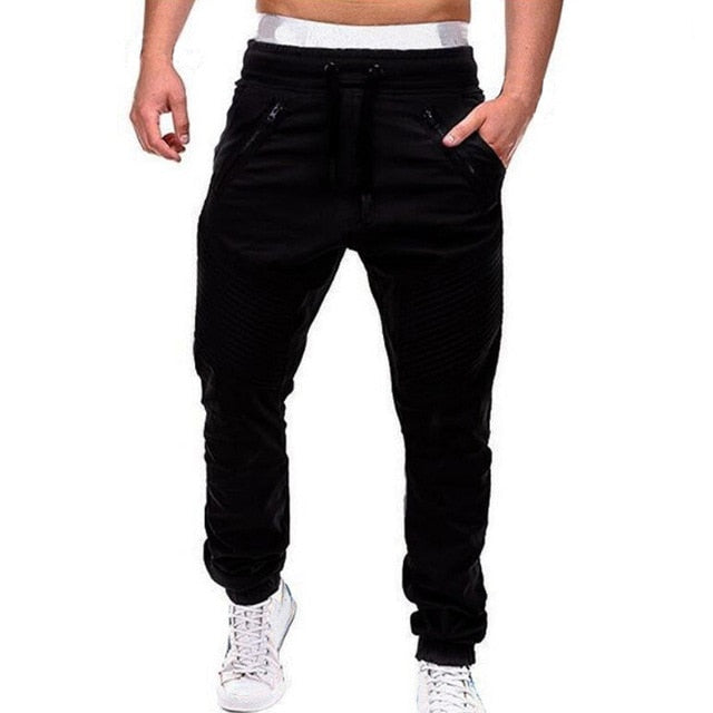 Men Casual Joggers Pants Solid Thin Cargo Sweatpants