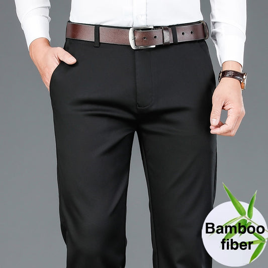 Men's Bamboo Fiber Casual Pants Classic Style Business  Trousers