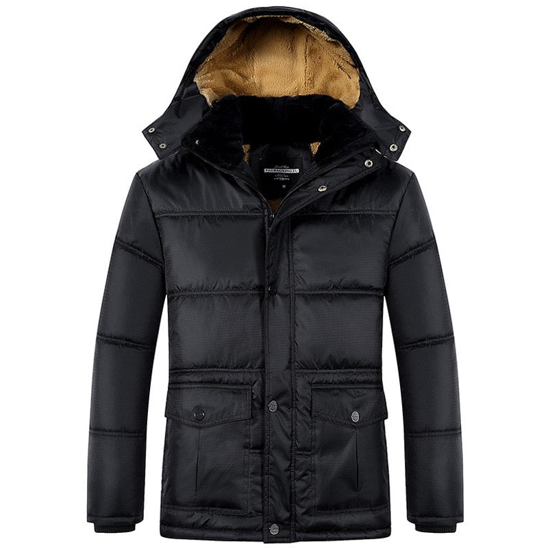 Warm Thicken  Cotton-Padded Hooded Windbreaker Jacket for Men