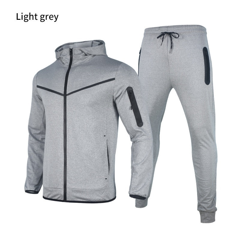 2022 European & American Spring & Autumn New Trend Coat Trousers Hooded Sports Casual Men Suit