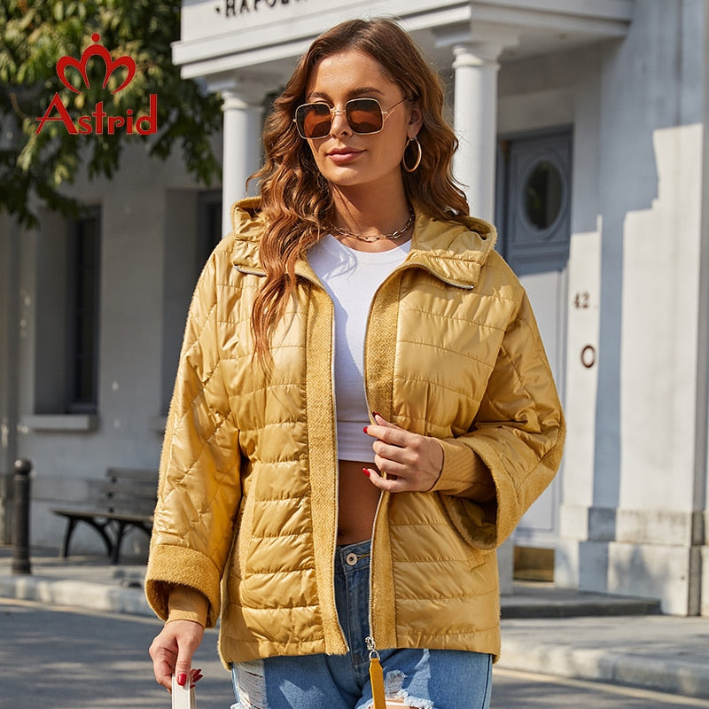 Spring Women's Jacket Plus Size  Warm Padded Coats Mink Fleece Fur Stitching Parkas Outerwear