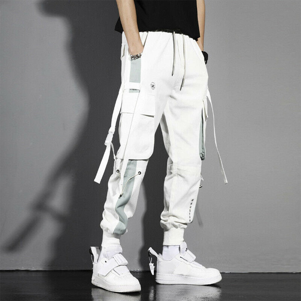 Streetwear Men's Multi Pockets Cargo Harem Pants Hip Hop Casual Track Pants Joggers Trousers