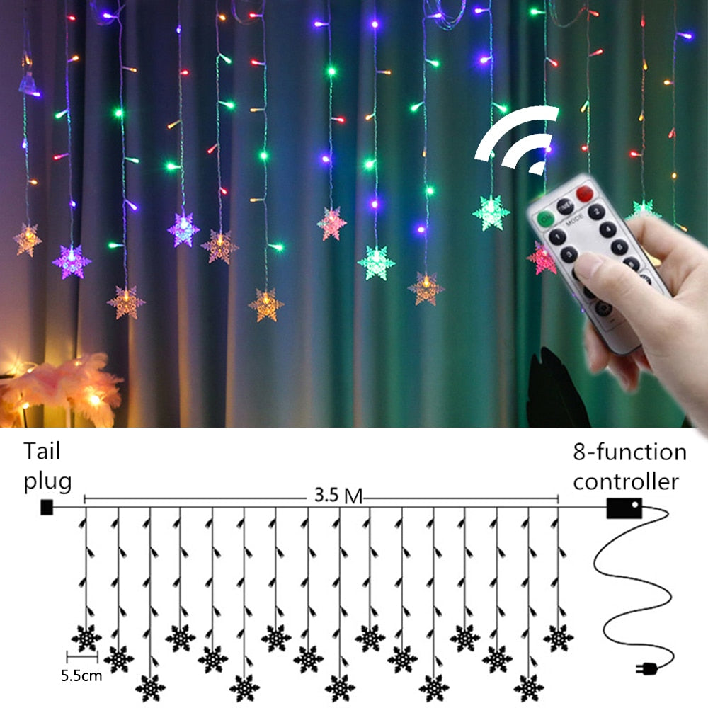 Snowflake LED Light Christmas Tree  Fairy Lights  Decorations for Home