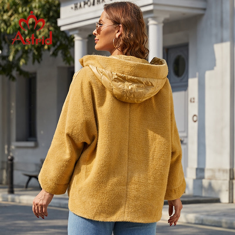 Spring Women's Jacket Plus Size  Warm Padded Coats Mink Fleece Fur Stitching Parkas Outerwear