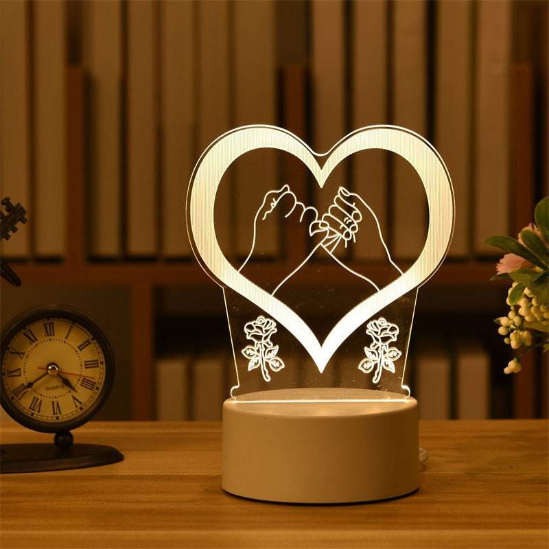 Merry Christmas 3d Lamp Acrylic Usb Nightlights Room Decor Bedside LampNight Lamp Gift