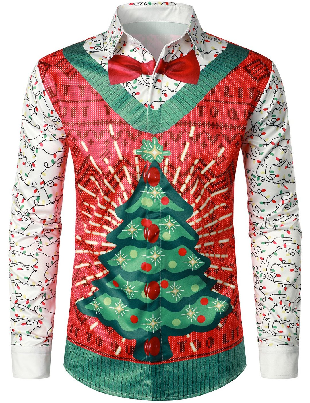 Men's Christmas Long Sleeve Shirt Christmas Shirt Party Festival Snowflake Print Fashion Shirt