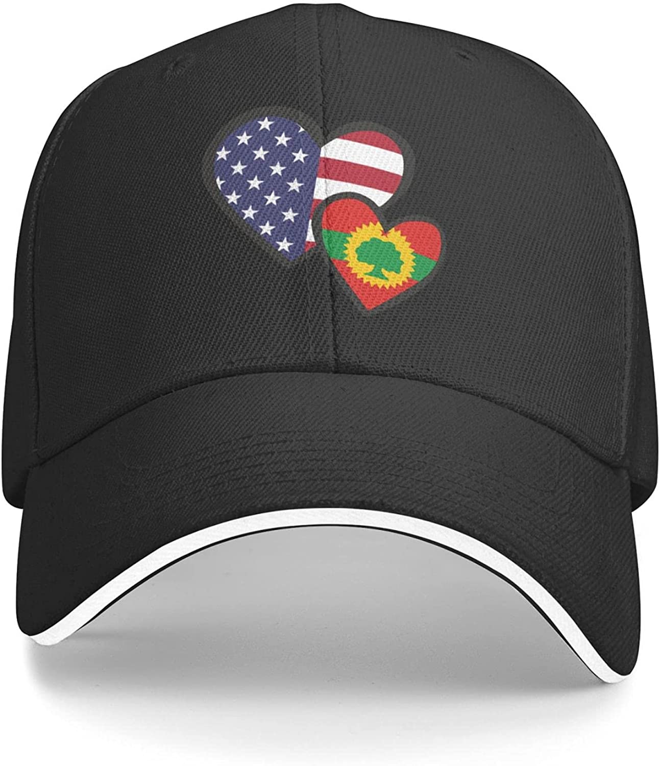 Interlocking Hearts American and Oromo Flag Unisex  Hat Adjustable Trucker Hat Fashion Baseball Cap