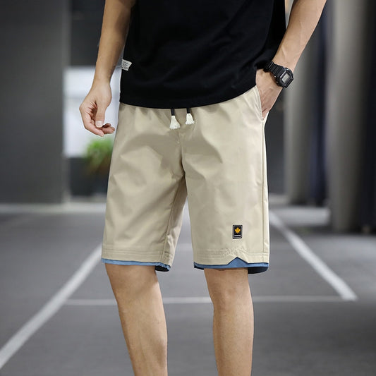 2023 Summer Men's Shorts Sports Five-Point Pants Loose Casual Beach Pants Solid Color Trendy  Shorts