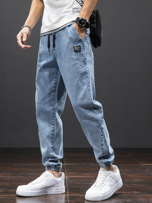 Spring Summer Black Blue Cargo Jeans Men Streetwear Denim Baggy Jogger Pants for Men
