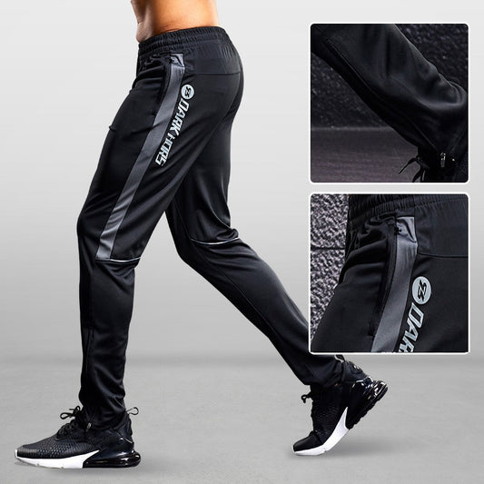 Men's Sport Running Pants With Zipper Pockets Soccer Training Jogging Sports Trousers Fitness Leggings Sweatpants