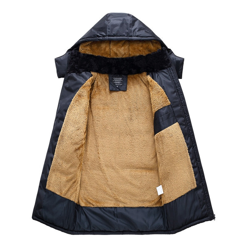 Warm Thicken  Cotton-Padded Hooded Windbreaker Jacket for Men