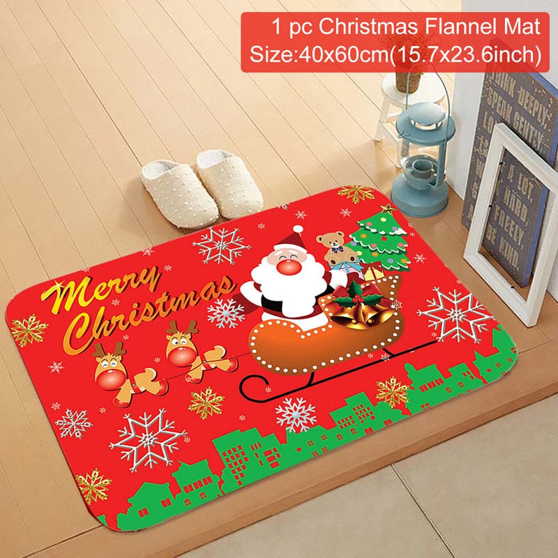 Christmas Door Mat Santa Claus Outdoor Carpet Merry Christmas Decorations