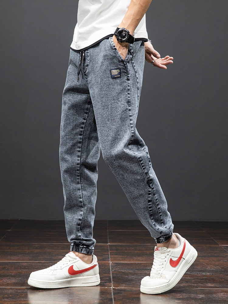 Spring Summer Black Blue Cargo Jeans Men Streetwear Denim Baggy Jogger Pants for Men