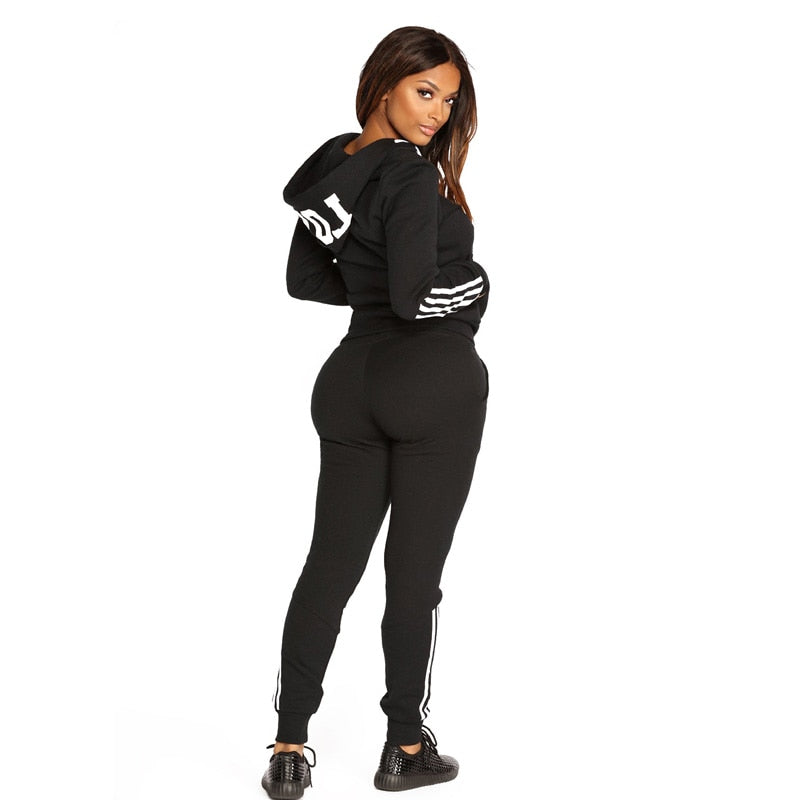 2023 Spring Tracksuit Women 2 Piece Set Print Hoodies+Pants Zippers Sportwear for Women