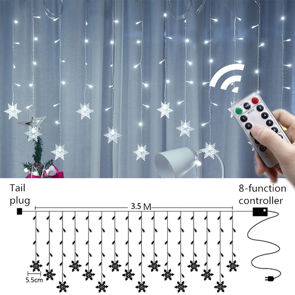 Snowflake LED Light Christmas Tree  Fairy Lights  Decorations for Home