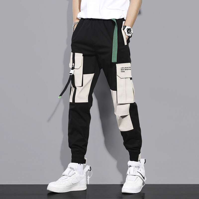 Hip Hop Cargo Pants Men's Streetwear Cotton Joggers Fashion Sweatpants  Harem Trousers