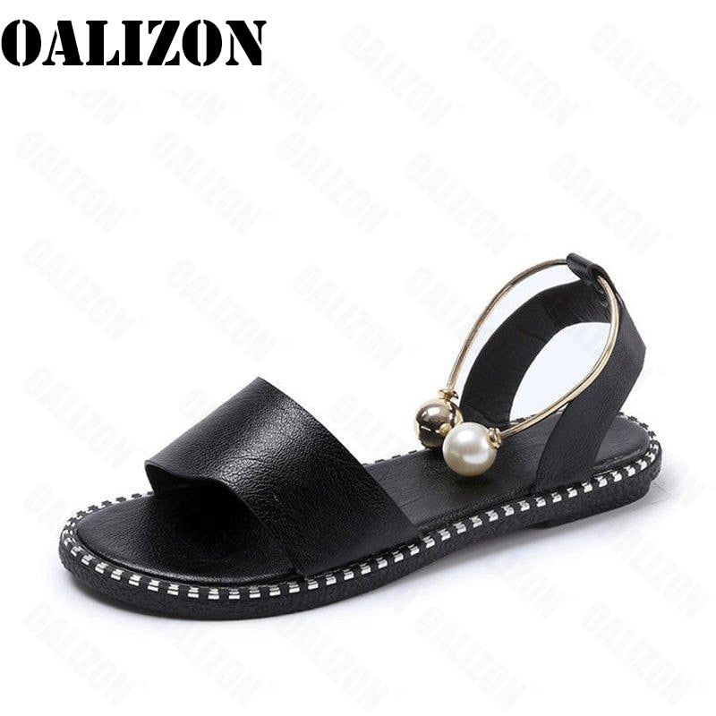 Summer Women Beaded Pearly Sandals Slippers Shoes for Ladies