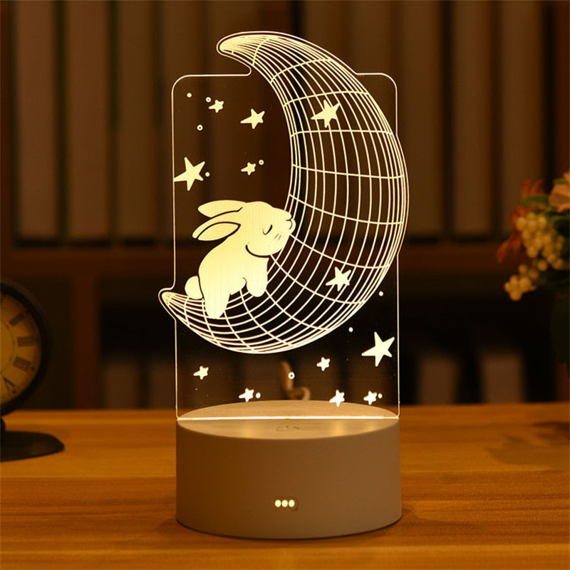 Merry Christmas 3d Lamp Acrylic Usb Nightlights Room Decor Bedside LampNight Lamp Gift