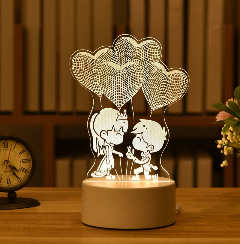 Merry Christmas 3d Lamp Acrylic Usb Nightlights Room Decor Bedside LampNight Lamp Gift