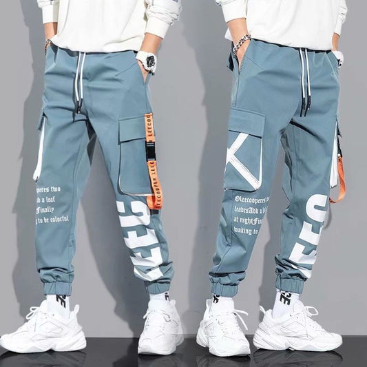 Hip Hop Cargo Pants Men's Streetwear Cotton Joggers Fashion Sweatpants  Harem Trousers