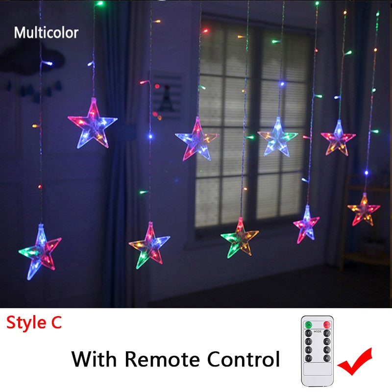 String Light Fairy Curtain Lights for Christmas and new year Holiday  Decorations