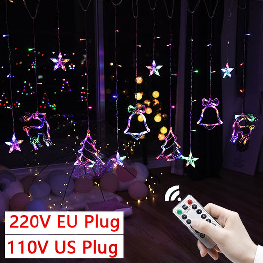 String Light Fairy Curtain Lights for Christmas and new year Holiday  Decorations