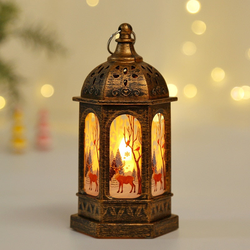 Christmas LED Wind Lights Lantern Lamp for Christmas and New Year Home Decor and Gifts