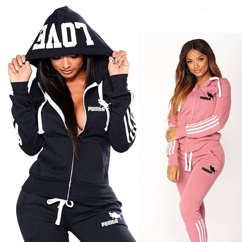 2023 Spring Tracksuit Women 2 Piece Set Print Hoodies+Pants Zippers Sportwear for Women