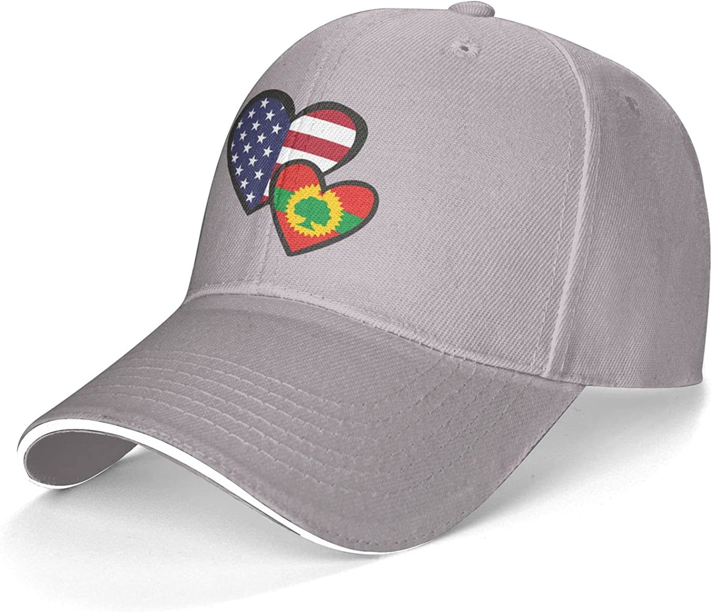 Interlocking Hearts American and Oromo Flag Unisex  Hat Adjustable Trucker Hat Fashion Baseball Cap