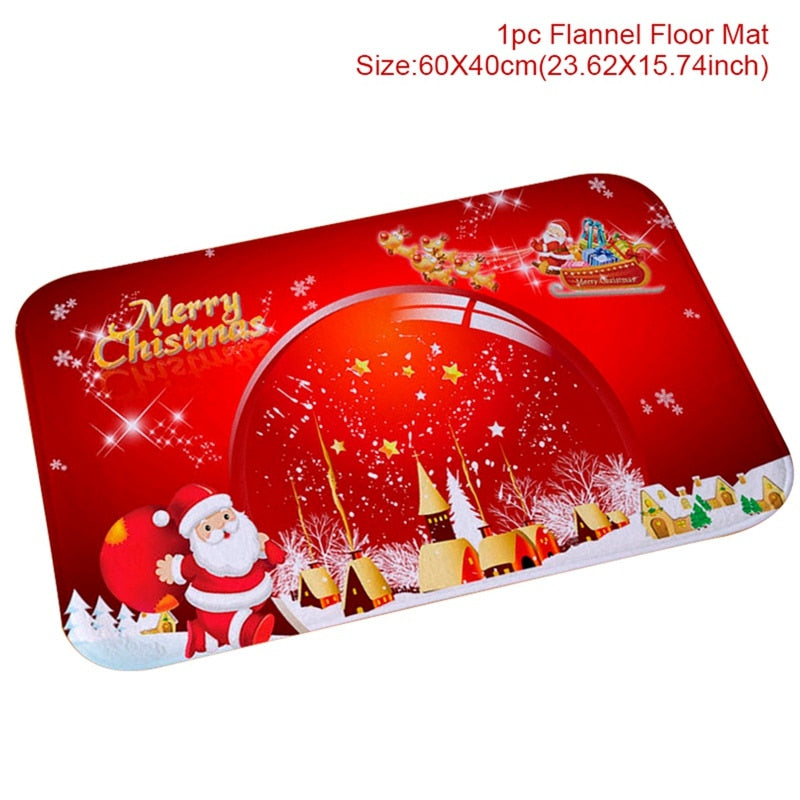 Christmas Door Mat Santa Claus Outdoor Carpet Merry Christmas Decorations