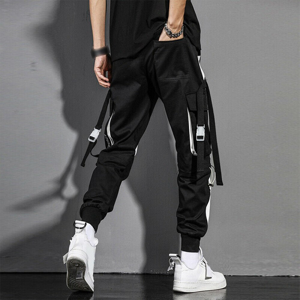 Streetwear Men's Multi Pockets Cargo Harem Pants Hip Hop Casual Track Pants Joggers Trousers