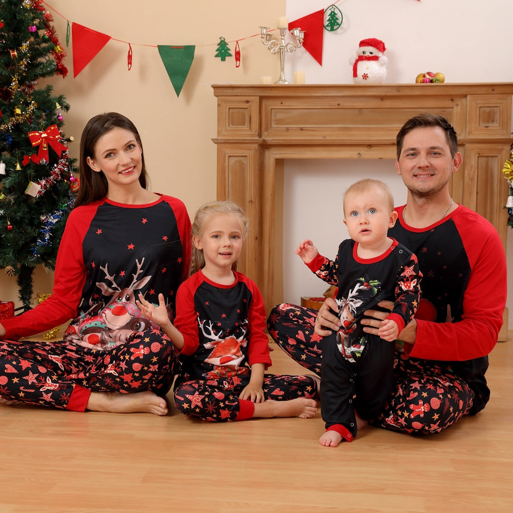 Christmas and New Year's family Matching Outfits  for  Mother, Father, Kids , Baby and dog Dog C