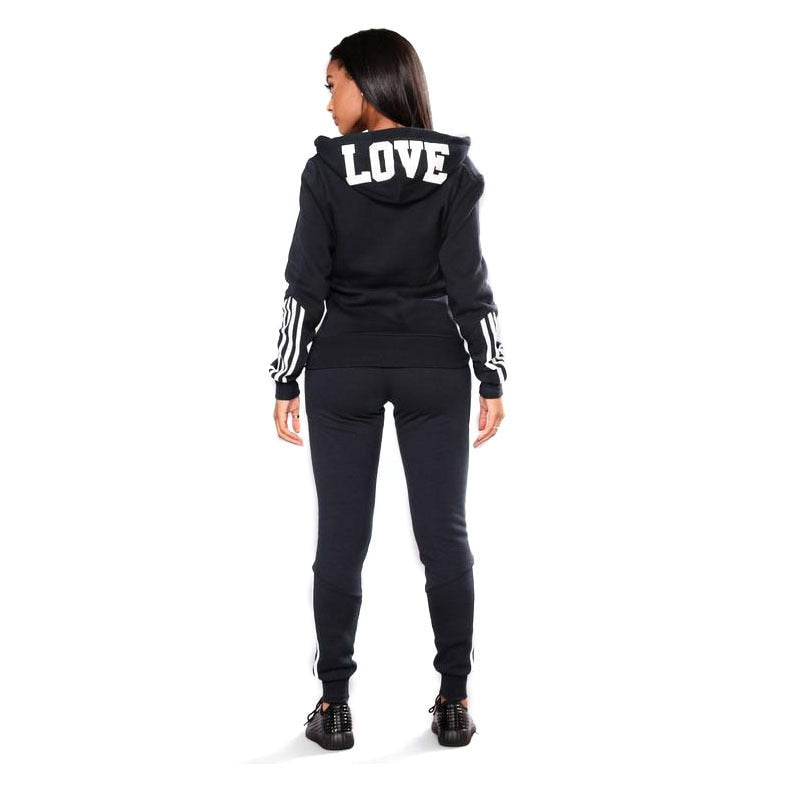 2023 Spring Tracksuit Women 2 Piece Set Print Hoodies+Pants Zippers Sportwear for Women