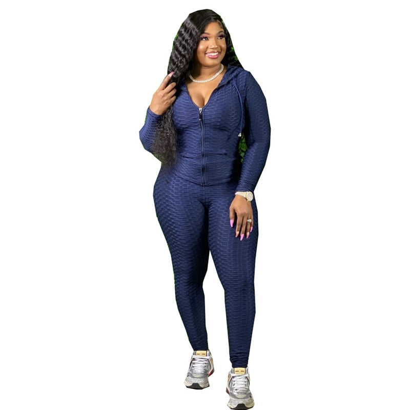 Plus Size Clothing  two Piece Set Women tracksuit Sweatshirt Sweatpants joggers causal Outfit