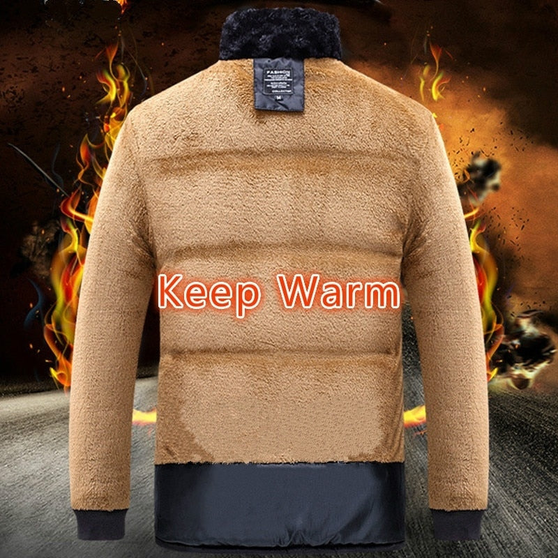 Warm Thicken  Cotton-Padded Hooded Windbreaker Jacket for Men