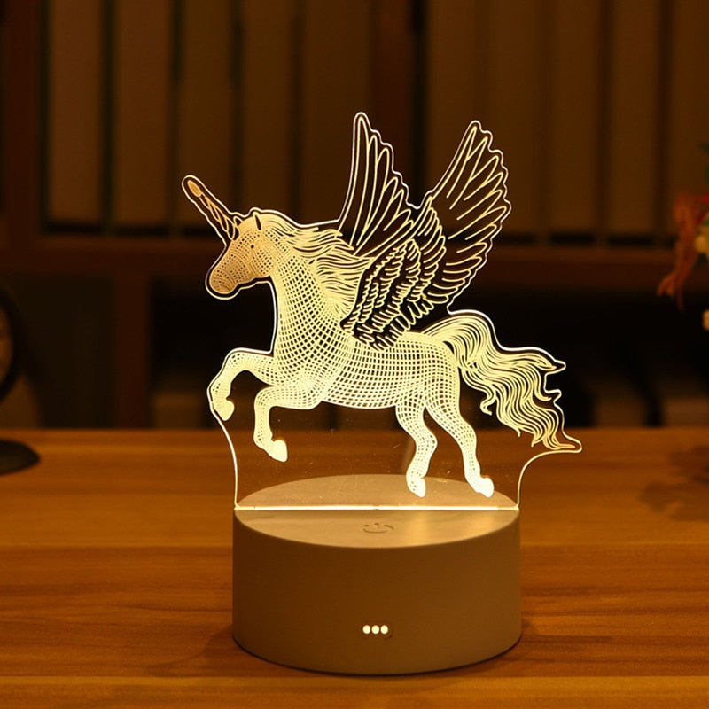 Merry Christmas 3d Lamp Acrylic Usb Nightlights Room Decor Bedside LampNight Lamp Gift