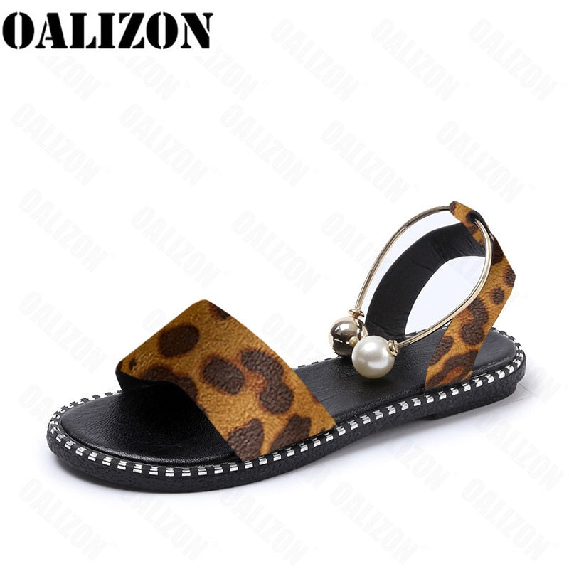 Summer Women Beaded Pearly Sandals Slippers Shoes for Ladies