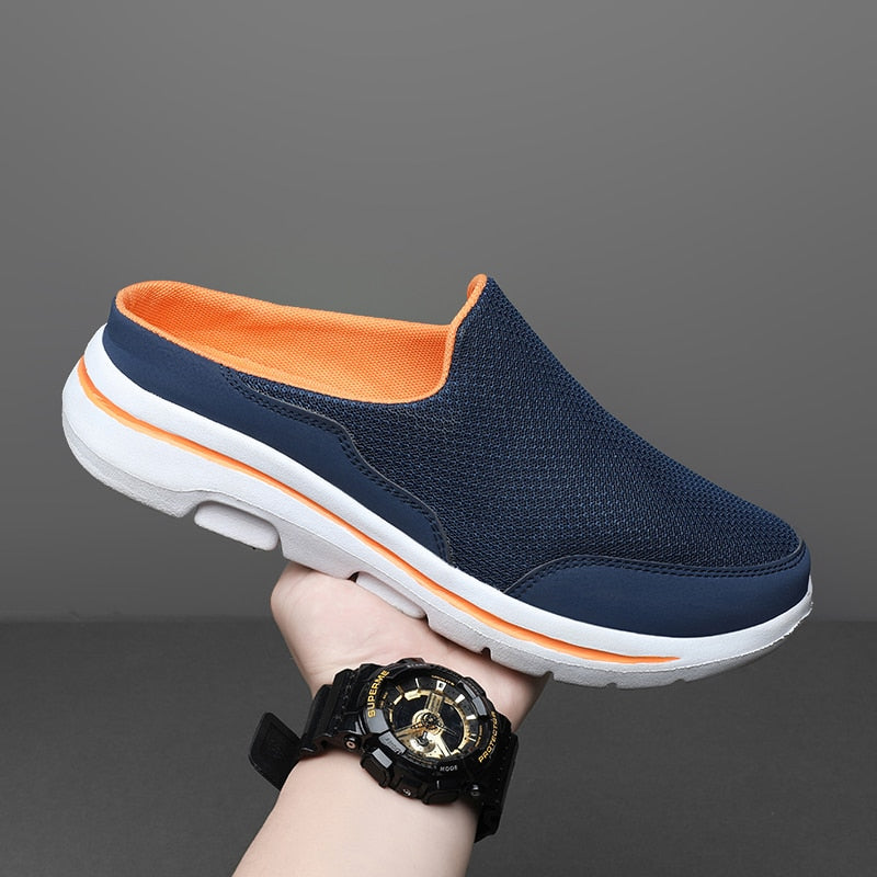 Stylish Quality Men Casual Mules All-match Large Size Flats Shoes Anti-skid Slip and soft Breathable