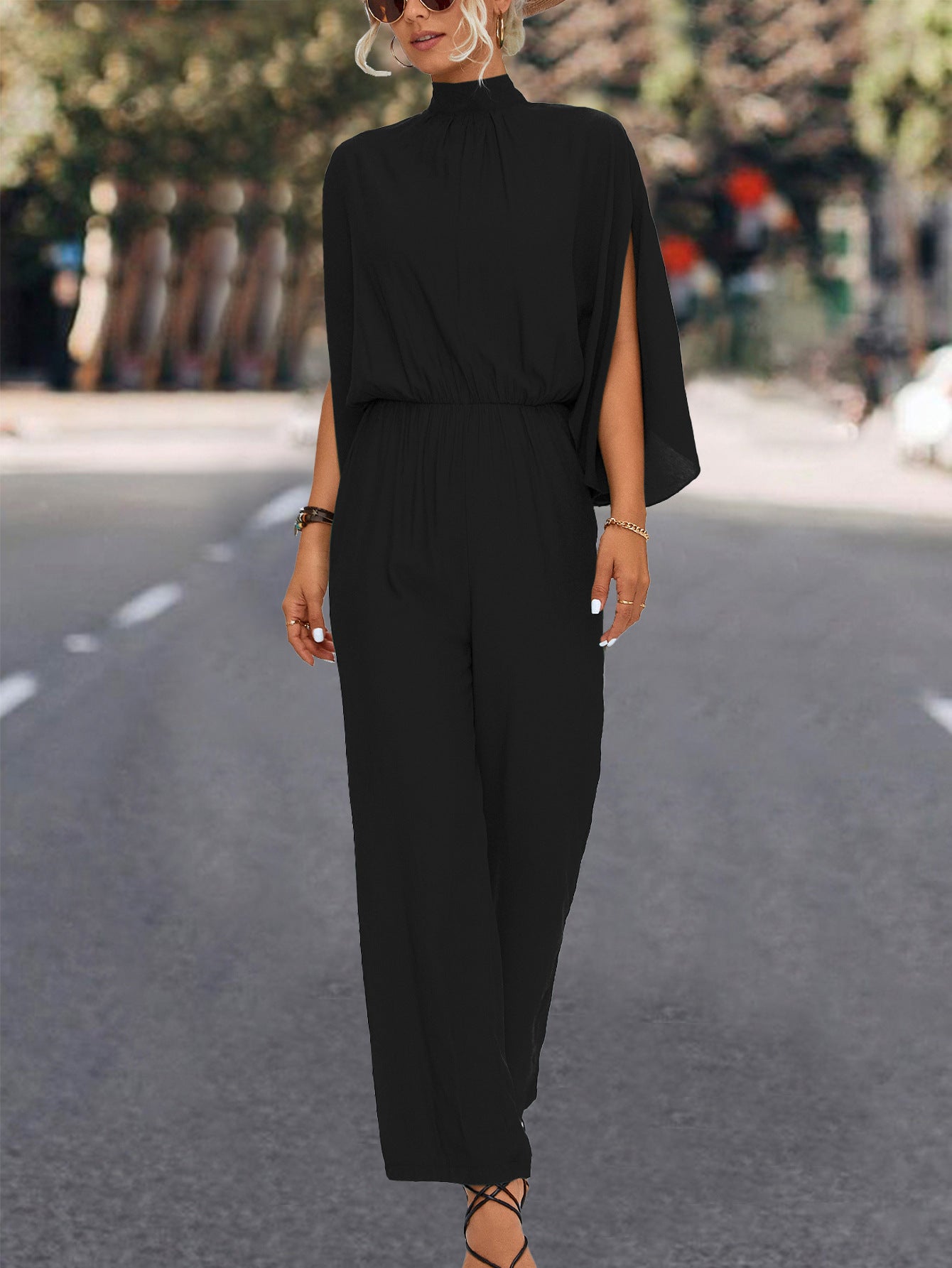 Spring And Summer New Women's Stand Collar Jumpsuit